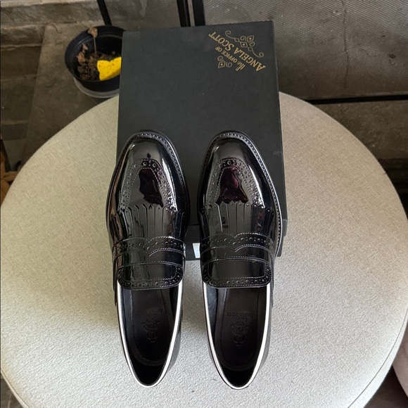 Angela Scott Black Patent Leather Women's Heels - Picture 6 of 16